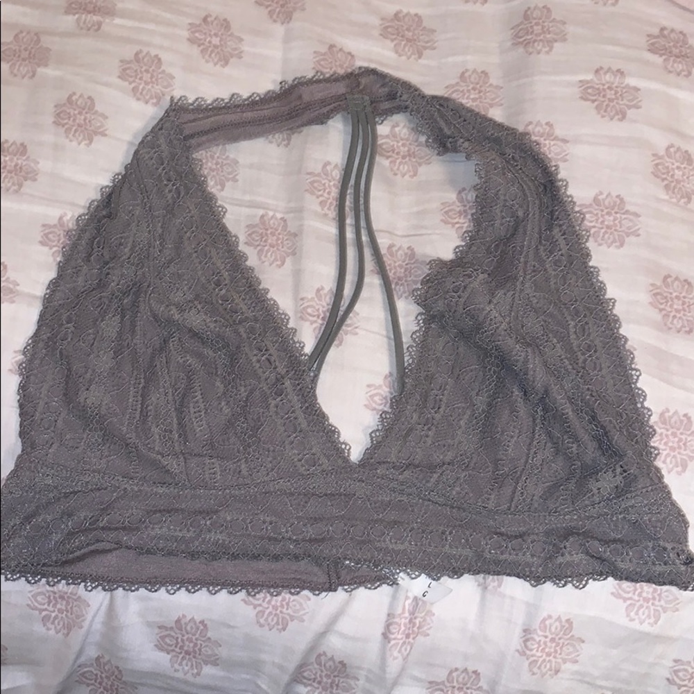 Gray halter top style bralette